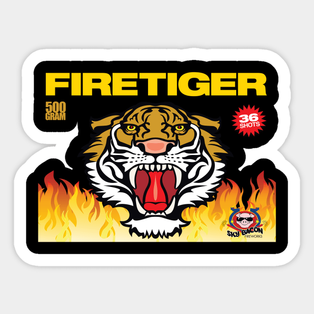 Firetiger Yellow Name Sticker by SkyBacon